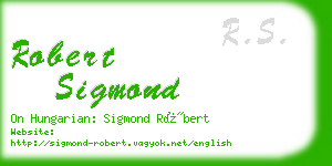 robert sigmond business card